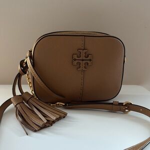 Tory Burch Brown Crossbody Bag with Tassels
